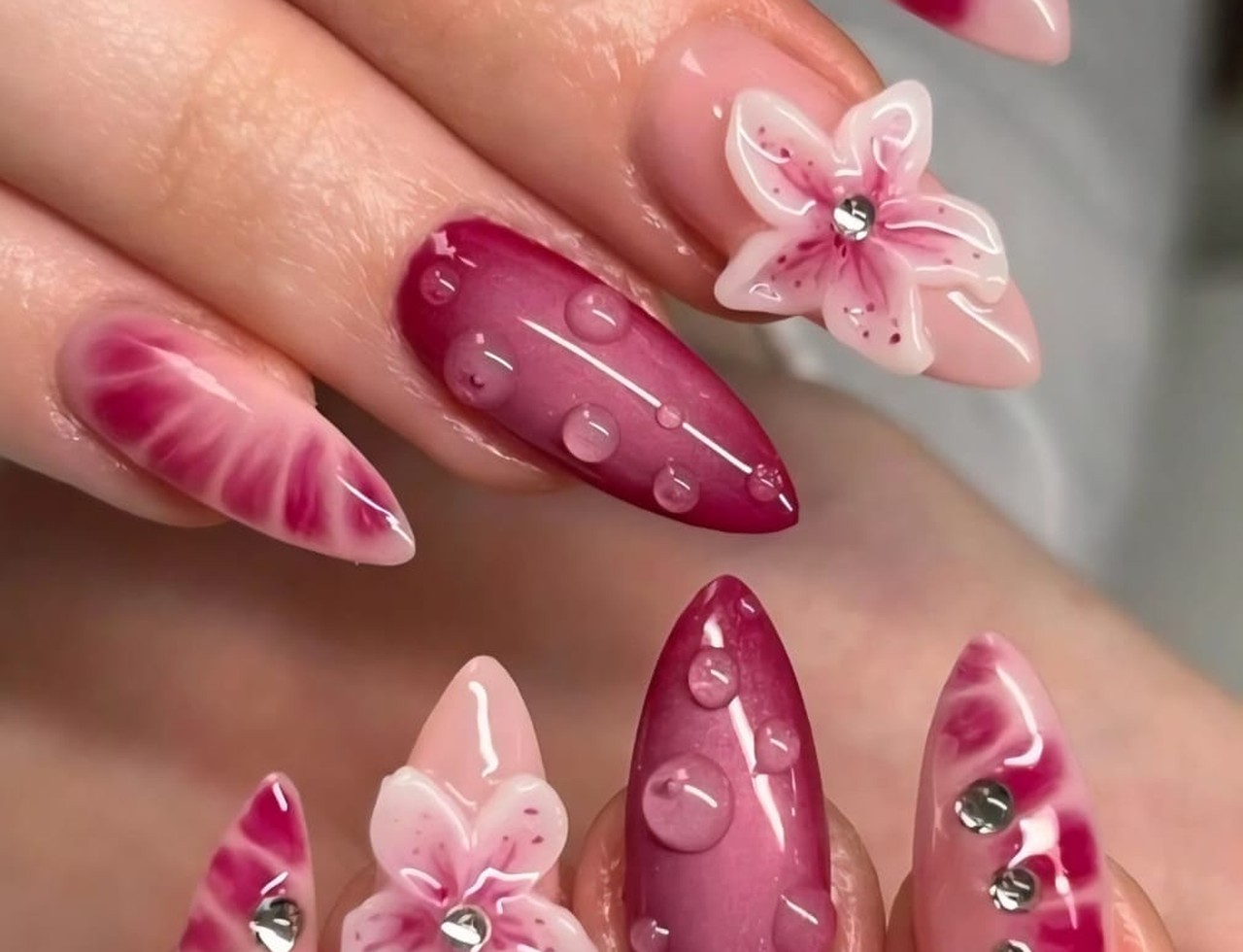 Nail art 3D · manucure NK Nails Bar Marrakech